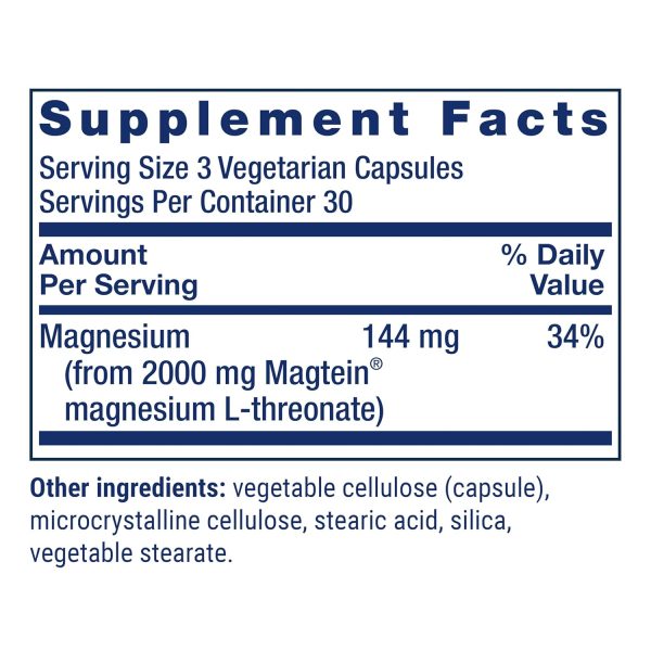 Life Extension Neuro-Mag Magnesium L-Threonate, Magnesium L-threonate, Memory Health, Quick Thinking, Cognitive Health Support, Vegetarian, Non-GMO, 90 Vegetarian Capsules - Image 2