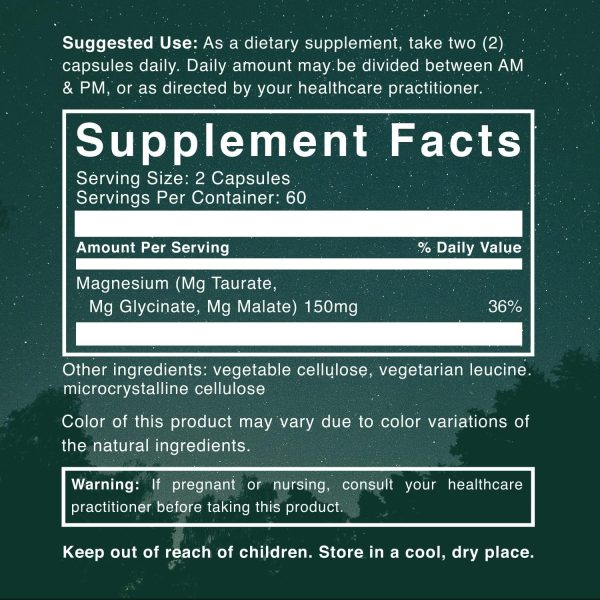 Natural Rhythm Triple Calm Magnesium 150 mg - 120 Capsules – Magnesium Complex Compound Supplement with Magnesium Glycinate, Malate, and Taurate. Calming Blend for Promoting Rest and Relaxation. - Image 3