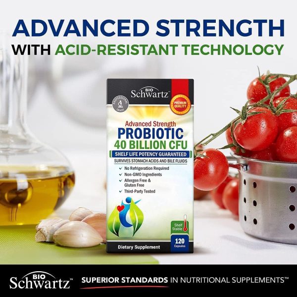 Daily Probiotic Supplement 40 Billion CFU - Gut Health Complex with Astragalus and Lactobacillus Acidophilus Probiotic for Women and Men - Shelf Stable, with Prebiotics for Digestive Health 120 ct - Image 4