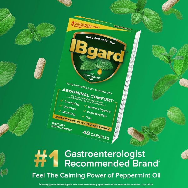 IBgard Gut Health Supplement, Peppermint Oil Capsules for Abdominal Comfort, 48 Capsules - Image 2