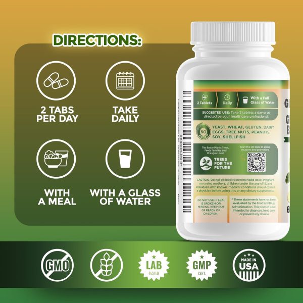 Ginko Biloba & Panax Ginseng Supplement - Red Ginseng Brain Supplement for Memory and Focus - Ginkgo Biloba Supplements for Good Vision, Immune System and Improved Blood Flow - 120 Tablets - Image 4