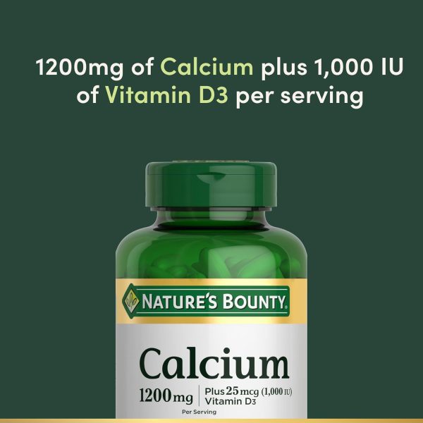 Nature's Bounty Calcium 1200 mg with Vitamin D3 - Bone Health Softgels, Calcium and Vitamin D Supplement, 120 ct (Pack of 1) - Image 3