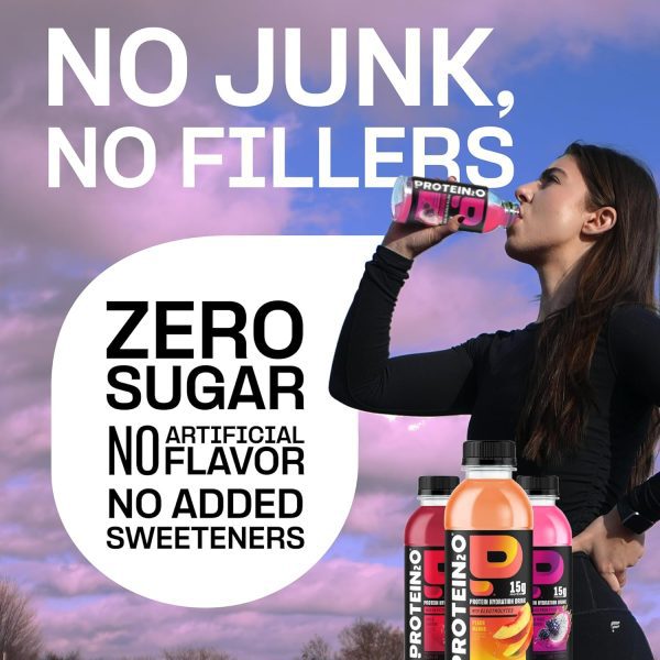 Protein2o Hydration Drink - 2-in-1 Liquid Clear Whey Protein Isolate and Electrolyte Drink - 15g Protein, Vitamins B5, B6 - Post-Workout Recovery - 16.9 Fl Oz - 12 Count Flavor Fusion Variety Pack - Image 3