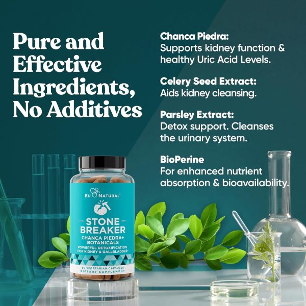 Chanca Piedra Stone Breaker – Natural Dissolver, Kidney Cleanse & Gallbladder Supplement – Detoxify Urinary Tract, Flush Impurities, Clear System – 120 Vegan Soft Capsules - Image 3