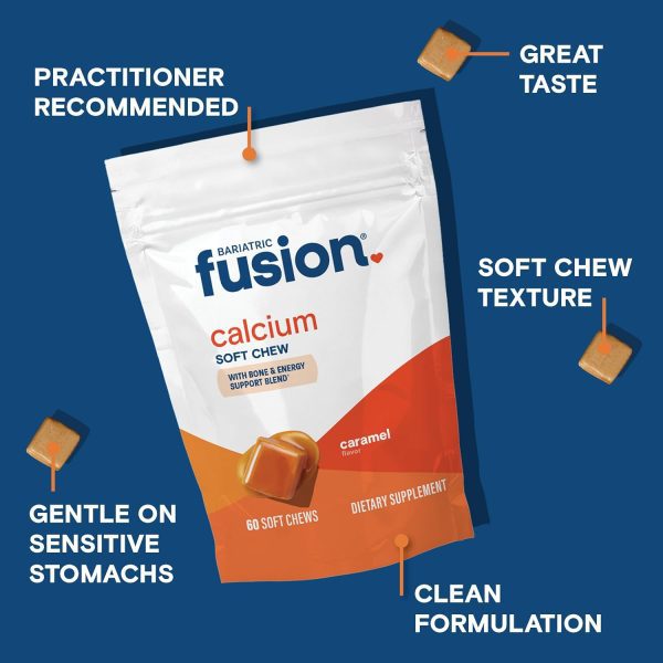 Bariatric Fusion Bariatric Calcium Chews | Calcium Citrate with Vitamin D3 Calcium Supplement Bariatric Vitamin | Sugar Free Calcium Citrate Chewable | Calcium Citrate 500mg | Caramel | 60 Count - Image 3