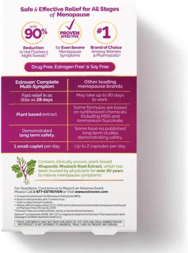 Estroven Complete Multi-Symptom Menopause Supplement for Women, 28 Ct., Clinically Proven Ingredient Provide Menopause Relief & Night Sweats & Hot Flash Relief, Drug-Free & Non-GMO - Image 2