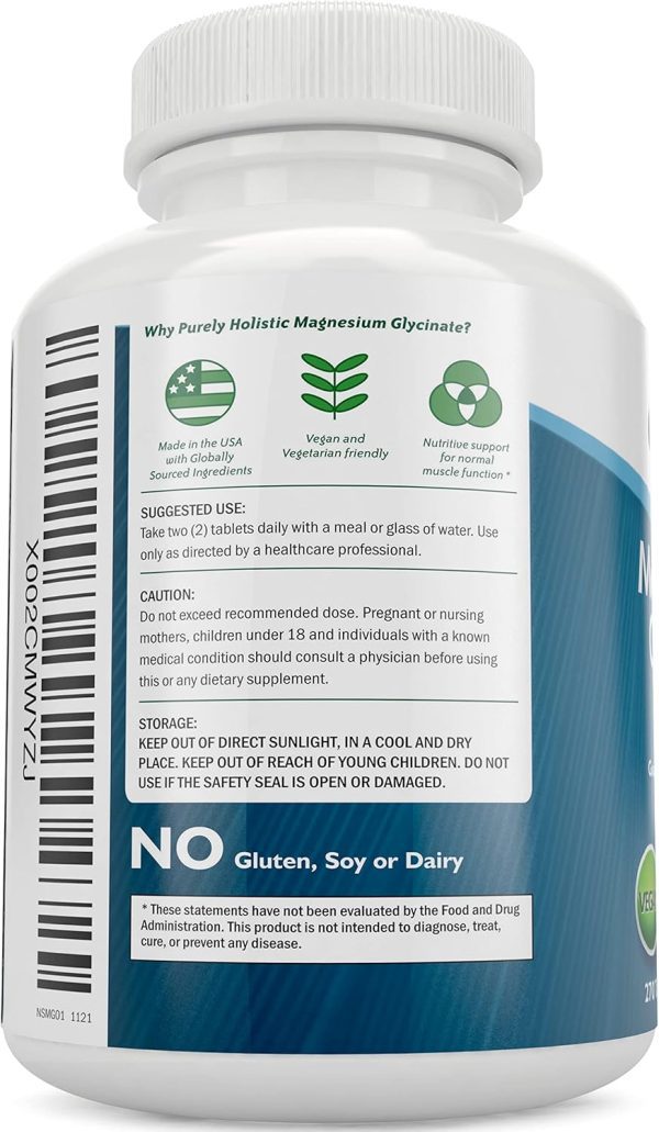 Magnesium Glycinate 400mg - 270 Magnesium Tablets (not Capsules) - 400 mg Elemental Magnesium - Highly Bioavailable - Vegan and Vegetarian - for Improved Sleep, Stress Relief & Cramp Defense - Image 2