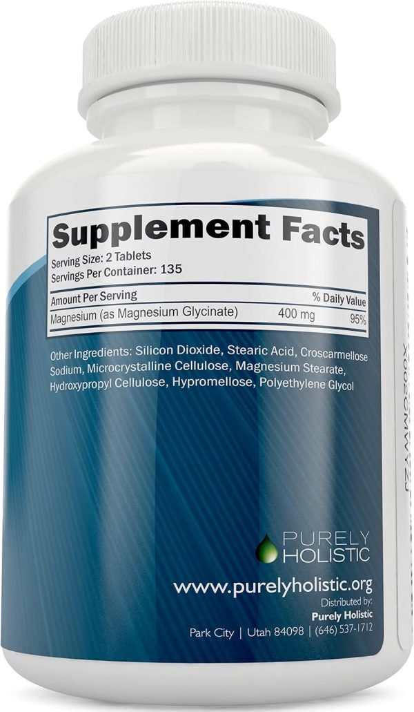 Magnesium Glycinate 400mg - 270 Magnesium Tablets (not Capsules) - 400 mg Elemental Magnesium - Highly Bioavailable - Vegan and Vegetarian - for Improved Sleep, Stress Relief & Cramp Defense - Image 3