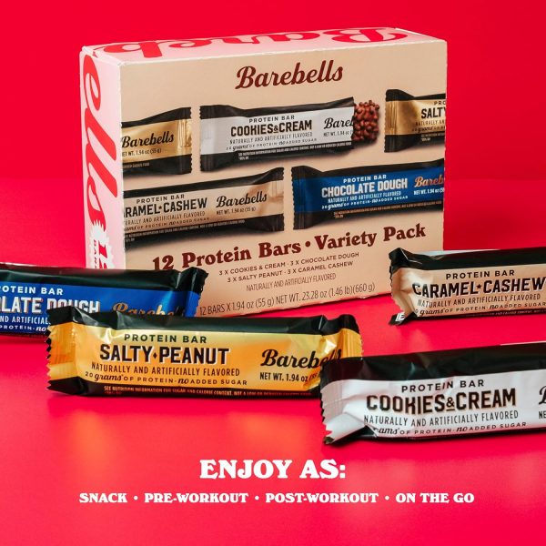 Barebells Protein Bars Variety Pack - 12 Count, 1.9oz Bars - Protein Snacks with 20g of High Protein - Chocolate Protein Bar with 1g of Total Sugars - Perfect on The Go Protein Snack & Breakfast Bars - Image 4