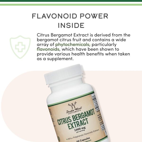 Citrus Bergamot Supplement - Only Patented, Clinically Proven Bergamot Extract - 1,000mg Servings (Sourced from Italy) (60 Capsules) by Double Wood - Image 4