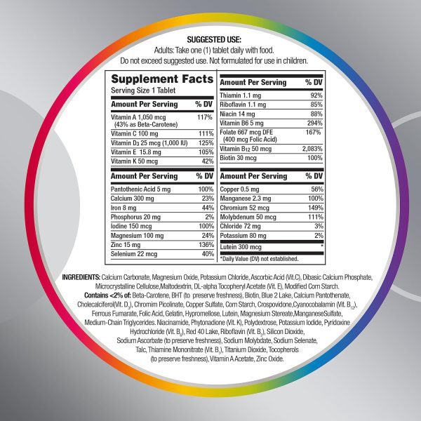 Centrum Silver Women's Multivitamin for Women 50 Plus, Multivitamin/Multimineral Supplement with Vitamin D3, B Vitamins, Calcium and Antioxidants, Gluten Free, Non-GMO Ingredients - 200 Count - Image 4