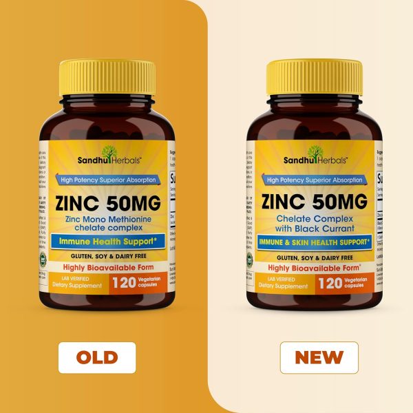Sandhu Herbals Zinc 50mg Supplement for Men & Women| High Absorption Monomethionine Complex 120 Capsules (Pack of 2)| Zink Supplements for Immune, Acne & Antioxidant Support - Image 5