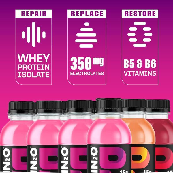 Protein2o Hydration Drink - 2-in-1 Liquid Clear Whey Protein Isolate and Electrolyte Drink - 15g Protein, Vitamins B5, B6 - Post-Workout Recovery - 16.9 Fl Oz - 12 Count Flavor Fusion Variety Pack - Image 5