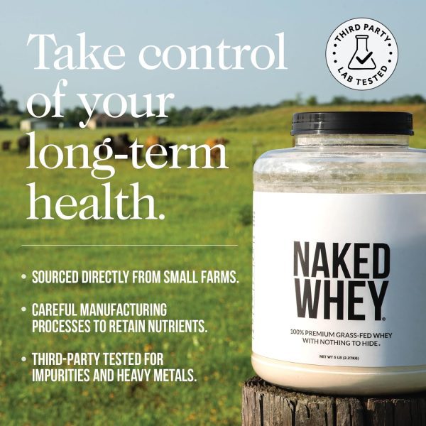 NAKED Whey Vanilla Protein Powder - Only 3 Ingredients - Grass Fed Whey Protein Powder, Vanilla Flavor, and Organic Coconut Sugar, No GMO, No Soy, and Gluten Free - 24 Servings - Image 6