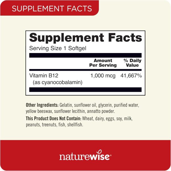 NatureWise Vitamin D3 2000iu 360 Count and Vitamin B12 1000mcg 60 Softgels for Energy, Immune Support and Healthy Muscle Function - Image 6