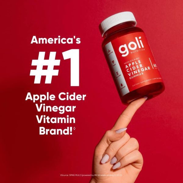 Goli Apple Cider Vinegar Gummy Vitamins - 60 Count - Vitamin B12, Gelatin-Free, Gluten-Free, Vegan & Non-GMO - Image 5