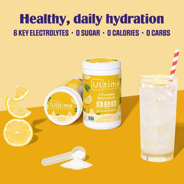 Ultima Replenisher Daily Electrolyte Powder Drink Mix – Sugar Free – Lemonade, 90 Servings – Hydration Powder with 6 Key Electrolytes and Trace Minerals – Keto Friendly, Vegan, Non-GMO - Image 6