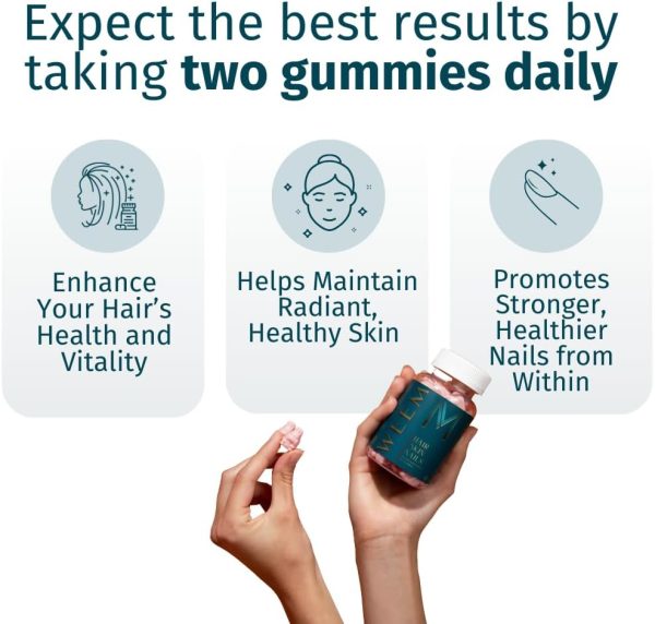 WEEM Hair Skin and Nails Gummies - Supports Healthy Hair - Vegan biotin Vitamins for Women & Men Supports Faster Hair Growth, Stronger Nails, Healthy Skin, Extra Strength (1) - Image 6