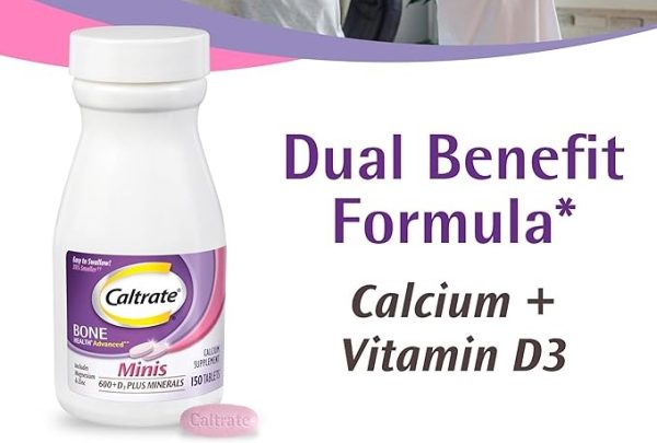 Caltrate 600+D3 Plus Minerals Mini Calcium & Vitamin D3 Supplement Mini Tablet, 600 mg, 150 Count (Pack of 3) - Image 2