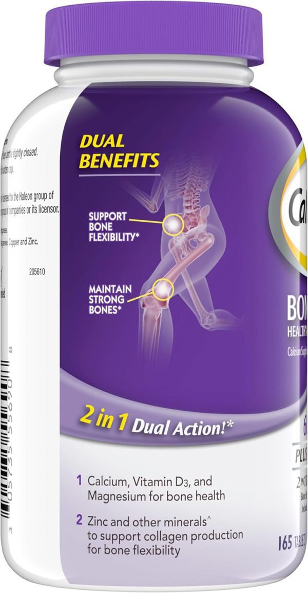 Caltrate 600 Plus D3 Plus Minerals Calcium and Vitamin D Supplement Tablets, Bone Health and Mineral Supplement for Adults - 165 Count - Image 5