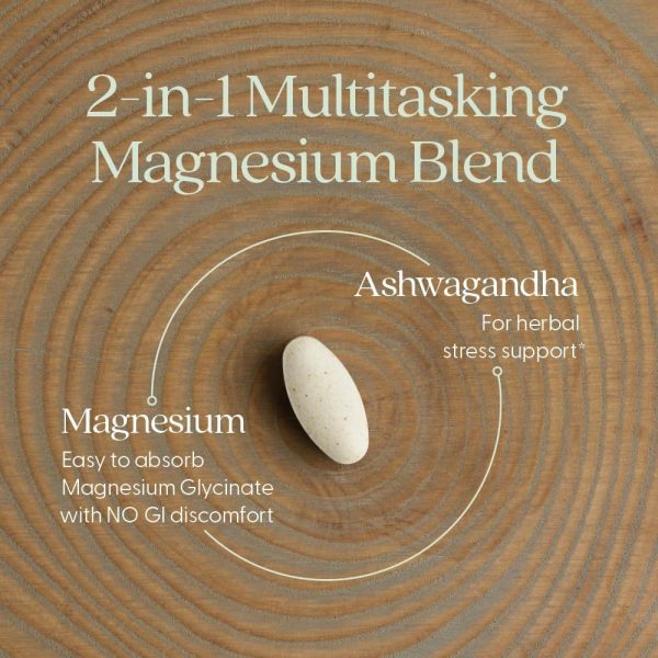 New Chapter Magnesium + Ashwagandha Supplement, 325 mg with Magnesium Glycinate, 2.5x Absorption, Muscle Recovery, Heart & Bone Health, Calm & Relaxation, Gluten Free, Non-GMO - 60 ct (2 Month Supply) - Image 2
