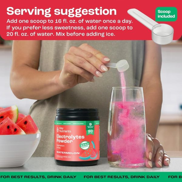 KEY NUTRIENTS Multivitamin Electrolytes Powder No Sugar - Delicious Passion Fruit Electrolyte Powder - Endurance & Energy Supplement - Hydration Powder - No Calories - 90 Servings - Made in USA - Image 6