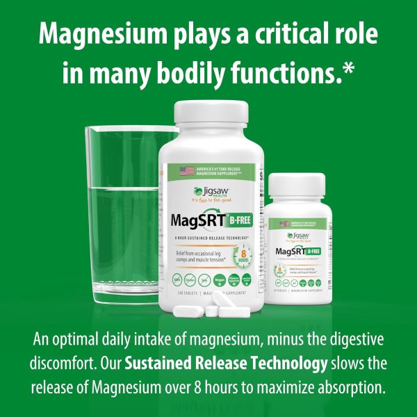 Jigsaw Health MagSRT (B-Free) | Premium, Organic, Slow Release Magnesium Supplement | Active, Bioavailable Magnesium Malate Tablets | 240 Tablets | 60 Servings - Image 3
