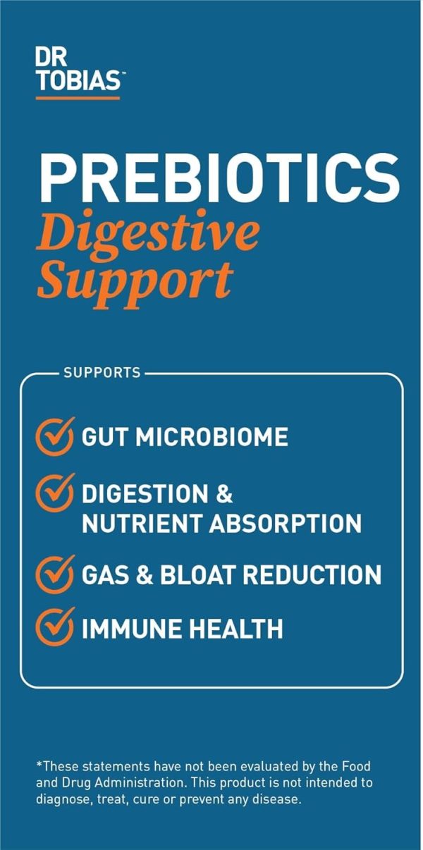 Dr. Tobias Prebiotics, Supports Digestion & Gut Health, Feed Good Probiotic Bacteria, Boost Gut Immune Function, Vegan & Non-GMO Gut Health Supplements for Men and Women, 30 Capsules, 30 Servings - Image 2