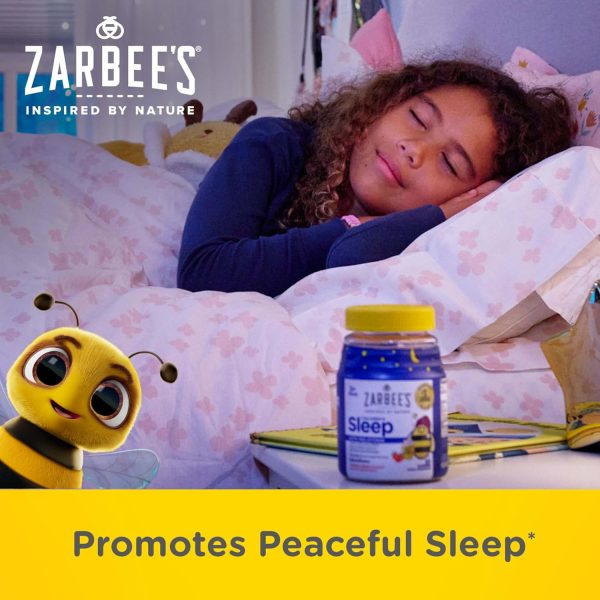 Zarbee's Kids Melatonin Gummies Sleep Supplement, Drug-Free Non-Habit Forming Children Sleep Gummies, Works with Body’s Natural Rest Cycles, Ages 3+, Natural Strawberry, 60 Gummies - Image 4