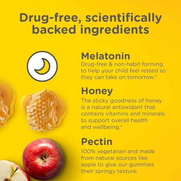 Zarbee's Kids Melatonin Gummies Sleep Supplement, Drug-Free Non-Habit Forming Children Sleep Gummies, Works with Body’s Natural Rest Cycles, Ages 3+, Natural Strawberry, 60 Gummies - Image 7