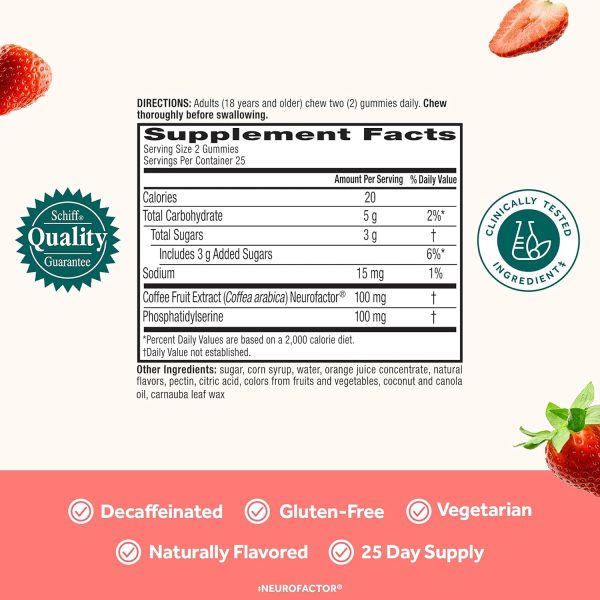 NEURIVA Original Brain Supplement for Memory, Focus & Concentration + Learning & Accuracy with Clinically Tested Nootropics Phosphatidylserine and Neurofactor, Strawberry Flavor, 50 Gummies - Image 5