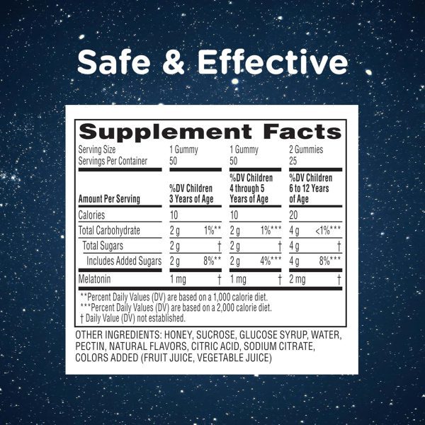 Zarbee's Kids Melatonin Gummies Sleep Supplement, Drug-Free Non-Habit Forming Children Sleep Gummies, Works with Body’s Natural Rest Cycles, Ages 3+, Natural Strawberry, 60 Gummies - Image 3