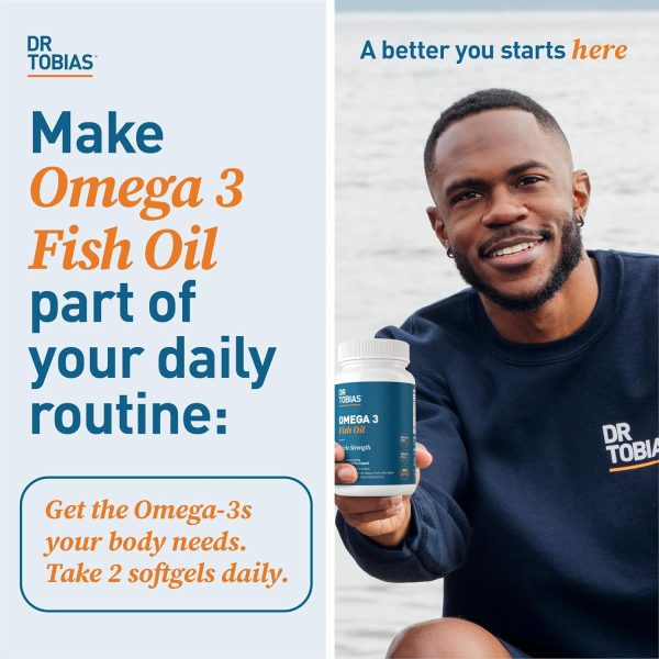 Dr. Tobias Omega 3 Fish Oil, 2000mg Triple Strength with 800mg EPA 600mg DHA Per Serving, Fish Oil Omega 3 Supplements for Heart, Brain & Immune Support, 180 Softgels, 90 Servings - Image 4