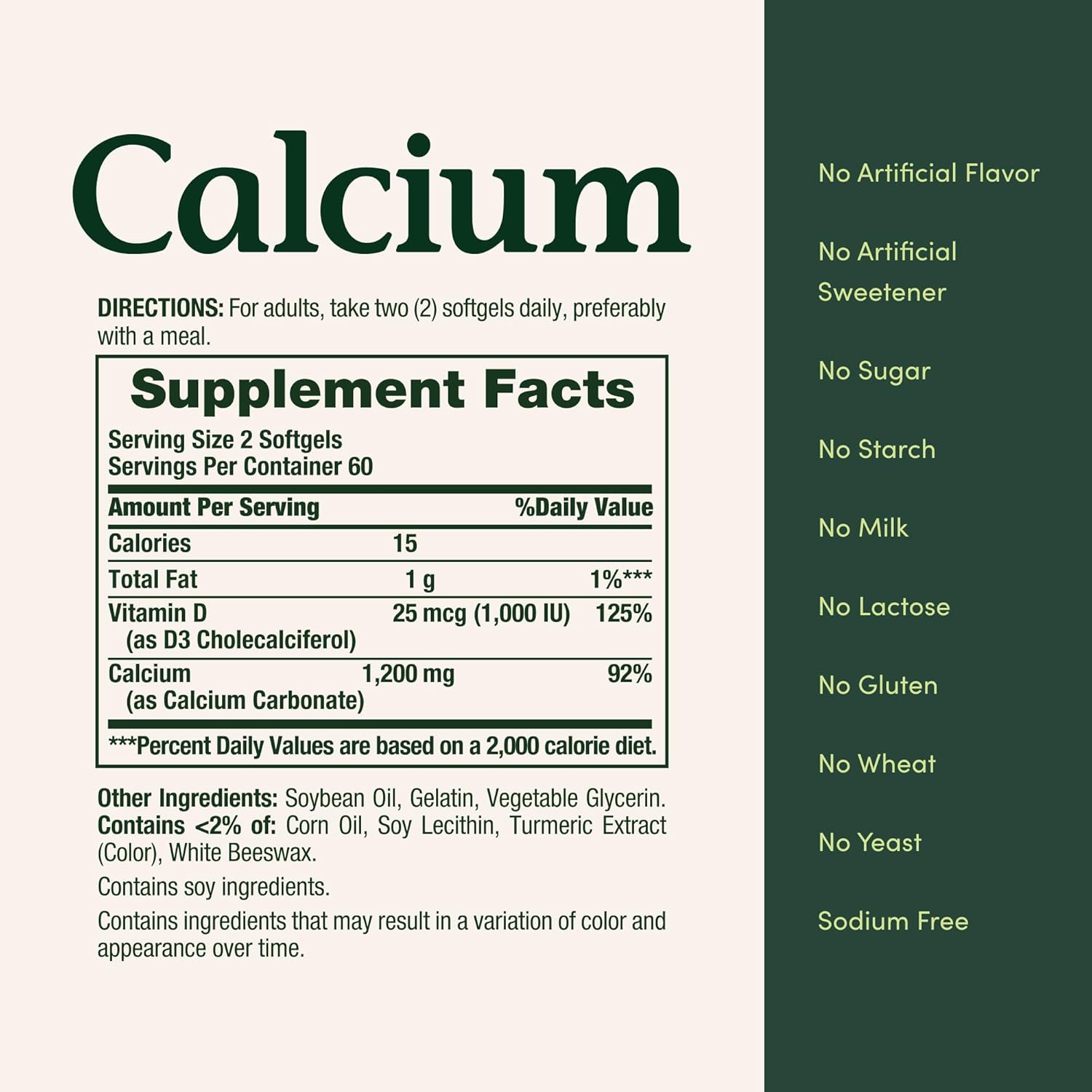 Nature's Bounty Calcium 1200 mg with Vitamin D3 - Bone Health Softgels, Calcium and Vitamin D Supplement, 120 ct (Pack of 1) - Image 5