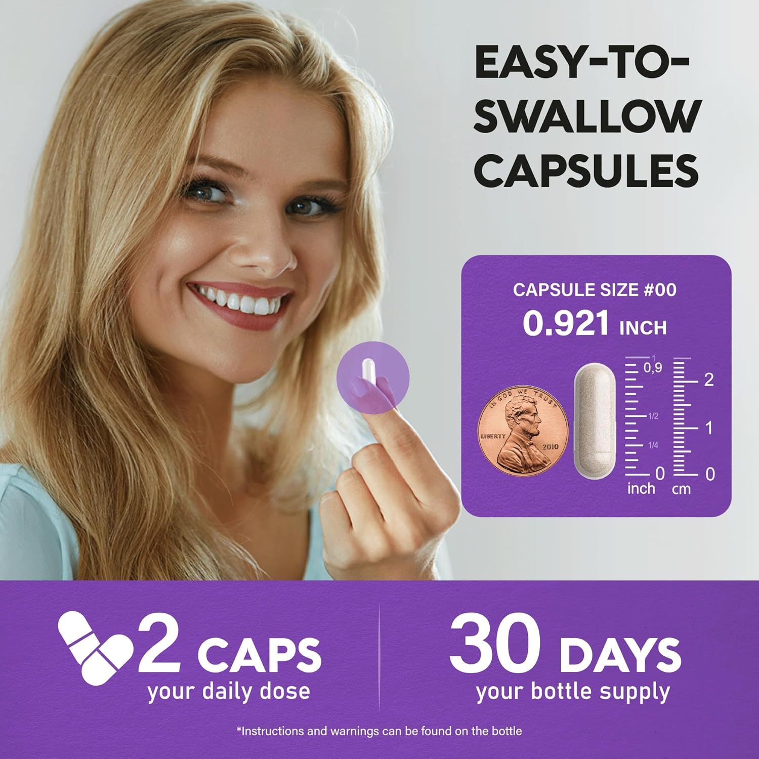 Biotin | Collagen | Keratin - Clinically Tested Supplement - Hair Growth Support, Skin & Nails - 25000 mcg Vitamins B2, B3, B6 & B7 + B1 & Hyaluronic Acid - Made in USA - Women & Men | 60 Capsules - Image 7