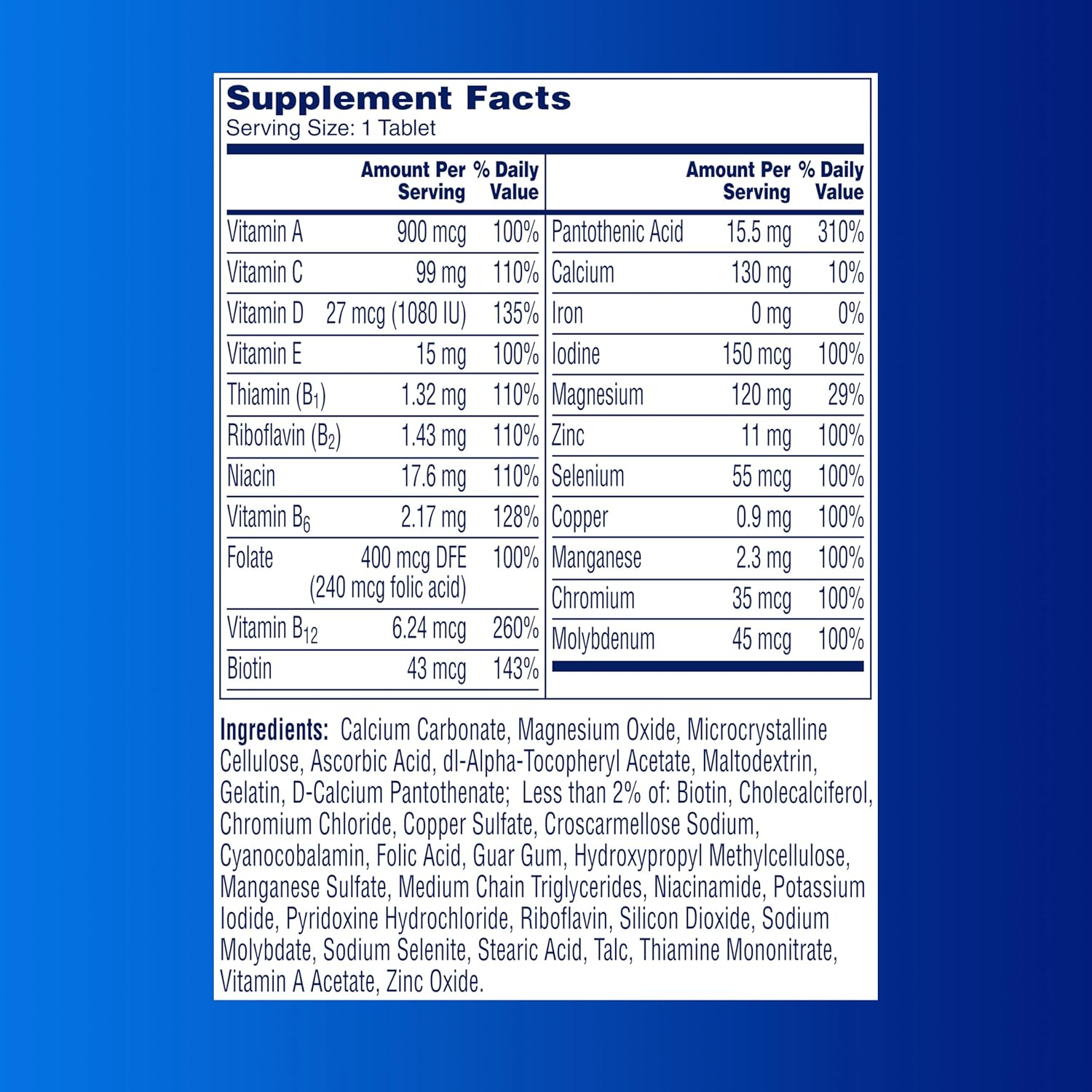 One A Day Men’s Multivitamin, Supplement Tablet with Vitamin A, C ,D, E and Zinc for Immune Health Support, Vitamin B12, Calcium, 200 count - Image 2