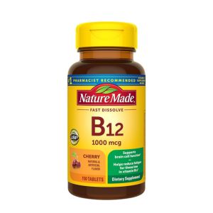 Nature Made Vitamin B12 1000 mcg, Easy to Take Sublingual B12 for Energy Metabolism Support, 150 Sugar Free Fast Dissolve Tablets, 150 Day Supply