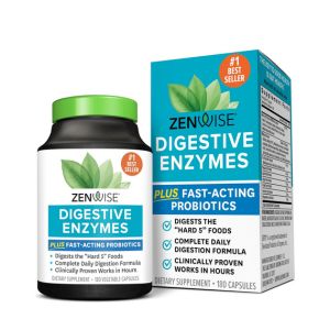 Zenwise Health Digestive Enzymes and Bromelain for Gut Health - Probiotic Multi Enzymes with Prebiotics and Probiotics for Women and Men for Digestive Health and Bloating Relief for Digestion - 180 CT