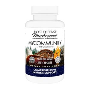 Host Defense MyCommunity Capsules - 17 Species Blend Mushroom Supplement for Immune Support - Herbal Aid with Lion's Mane, Reishi. Chaga, Cordyceps, Turkey Tail & More - 120 Capsules (60 Servings)