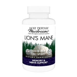 Host Defense Mushrooms Lion's Mane - Supplement Capsules for Brain Health Support - Mushroom Support for Focus & Memory Function - Immune & Nervous System Supplement - 120 Capsules (60 Servings)