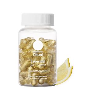 Ritual Essential for Women Prenatal Multivitamin: Folate & Choline for Neural Tube Support, Omega-3 DHA for Fetal Brain Development, Iron, Calcium-Helper D3 & K2, Non-GMO, Vegan, Citrus, 30 Day