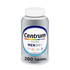 Centrum Silver Men's 50+ Multivitamin with Vitamin D3, B-Vitamins, Zinc for Memory and Cognition - 200 Tablets