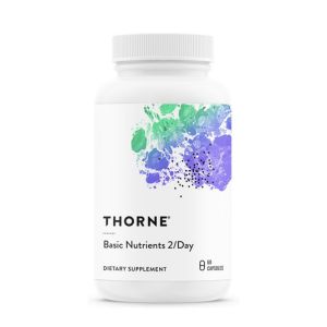 THORNE Basic Nutrients 2/Day - Comprehensive Daily Multivitamin with Optimal Bioavailability - Vitamin & Mineral Formula - Gluten, Dairy & Soy-Free - 60 Capsules - 30 Serving