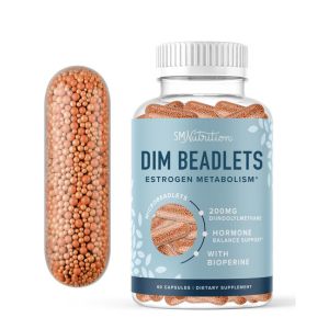 DIM Supplement 200 mg for Hormone Balance | Delayed-Release Microbeadlets | Estrogen Balance for Women & Men, Hormonal Acne Supplements, Menopause & Antioxidant Support | Vegan, Soy Free | 60 Ct.