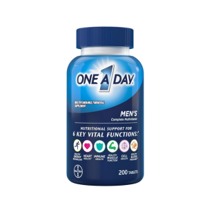 One A Day Men’s Multivitamin, Supplement Tablet with Vitamin A, C ,D, E and Zinc for Immune Health Support, Vitamin B12, Calcium, 200 count